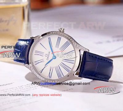 Perfect Replica Omega De Ville Tresor Women Watch White Dial 36mm